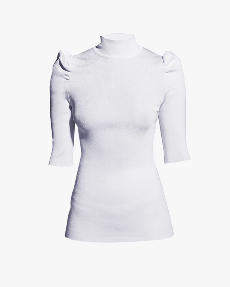 Front of a size 2XL CALLISTO KNIT TOP in White by AS by DF. | dia_product_style_image_id:237160
